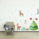 3sizeから選べる！ウォールステッカー 2023 クリスマス Christmas 飾り 190×427mm 390×877mm 590×1327mm Ssize Msize Lsize サンタ トナカイ ツリー 017038