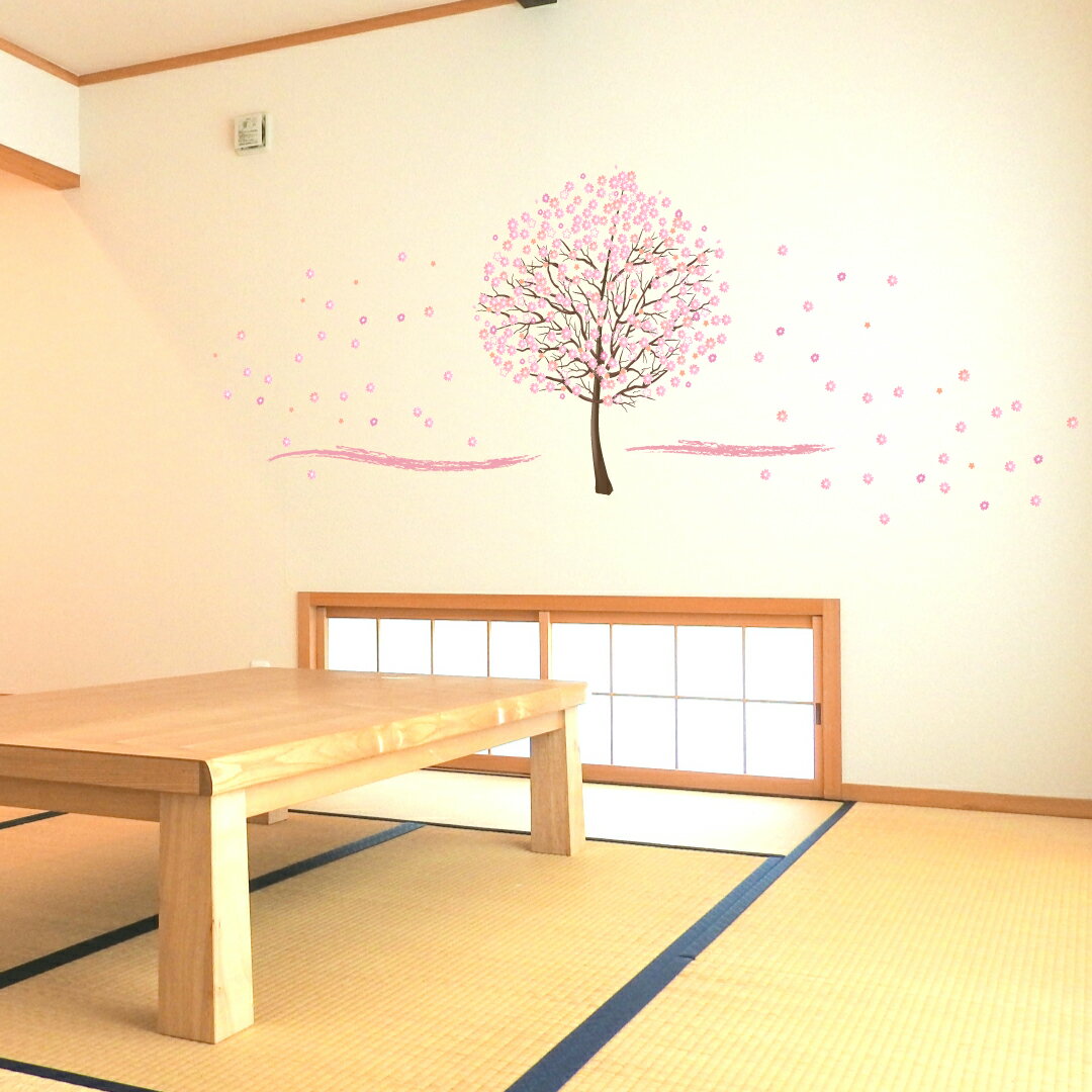 入園入学☆ シール式ウォールステッカー ウォールステッカー 飾り 90×90cm 春 spring 桜 梅 花 入園 入..