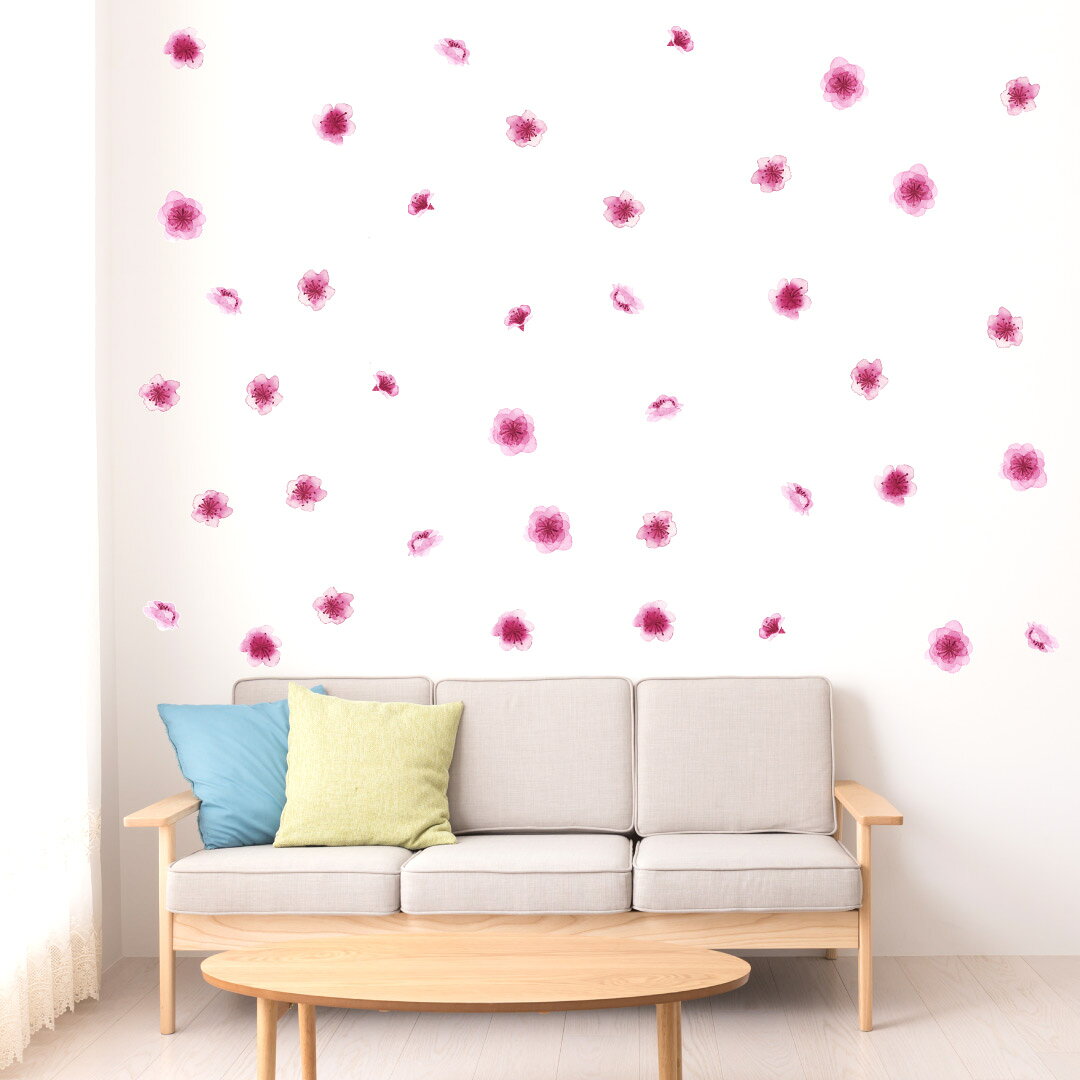 3sizeから選べる！入園入学☆シール式ウォールステッカー　春 spring 桜 梅 花 入園 入学 190×427mm 390×877mm 590×1327mm Ssize Msize Lsize 017200