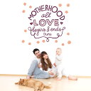母の母の日☆ シール式ウォールステッカー ウォールステッカー 飾り 90×90cm 壁紙 mothers day カーネーション 花 プレゼント 英字 花 かわ...
