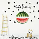 3sizeから選べる!夏☆シール式ウォールステッカー summer 夏休み 祭り すいか 星 190×427mm 390×877mm 590×1327mm Ssize Msize Lsize 017325