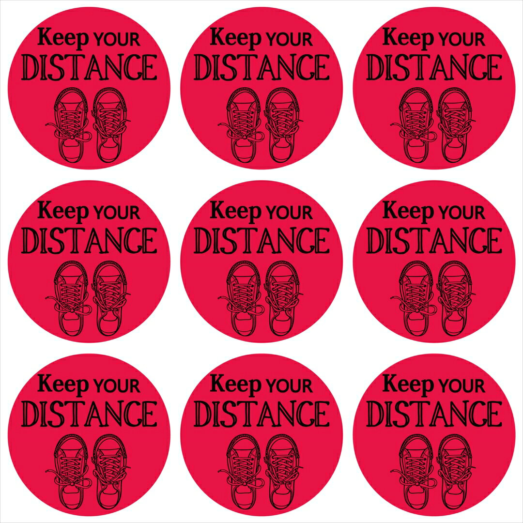 ソーシャルディスタンス☆ウォールステッカー 90×90cm Social distance　社会的距離　keep your distance ソーシャルディスタンス　社会的距離　足跡　017356