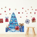 3sizeから選べる！ ウォールステッカー 2023 クリスマス Christmas Xmas 飾り 90×90cm Lsize xmas DIY サンタ パーティー 017598 クリスマス 2023 青 ツリー プレゼント intelli23