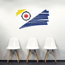 国旗☆シール式ウォールステッカー 90×90cm 世界の国旗 world flag 飾り 壁紙 はがせる 剥がせる カッティングシート wall sticker...
