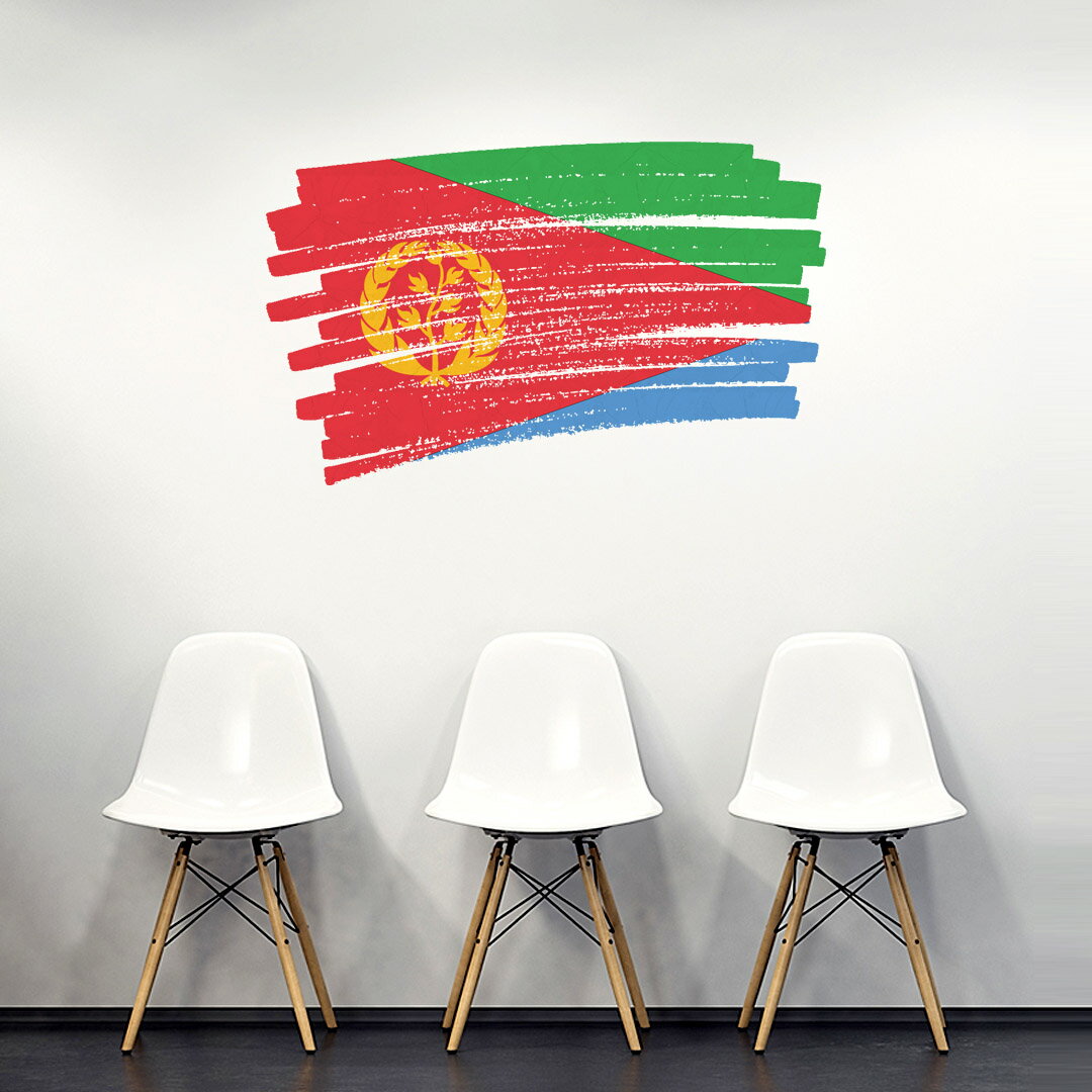 Rakuten - 国旗☆シール式ウォールステッカー 90×90cm 世界の国旗 world flag 飾り 壁紙 はがせる 剥がせる カッティングシート wall sticker　eritrea エリトリア　018441