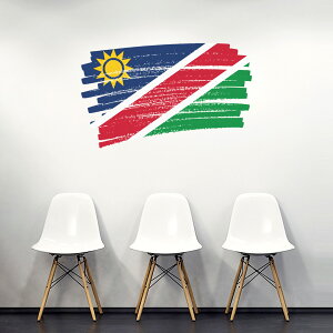 国旗☆シール式ウォールステッカー 90×90cm 世界の国旗 world flag 飾り 壁紙 はがせる 剥がせる カッティングシート wall sticker namibia ナミビア 018516