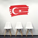国旗☆シール式ウォールステッカー 90×90cm 世界の国旗 world flag 飾り 壁紙 はがせる 剥がせる カッティングシート wall sticker turkey トルコ共和国 018586