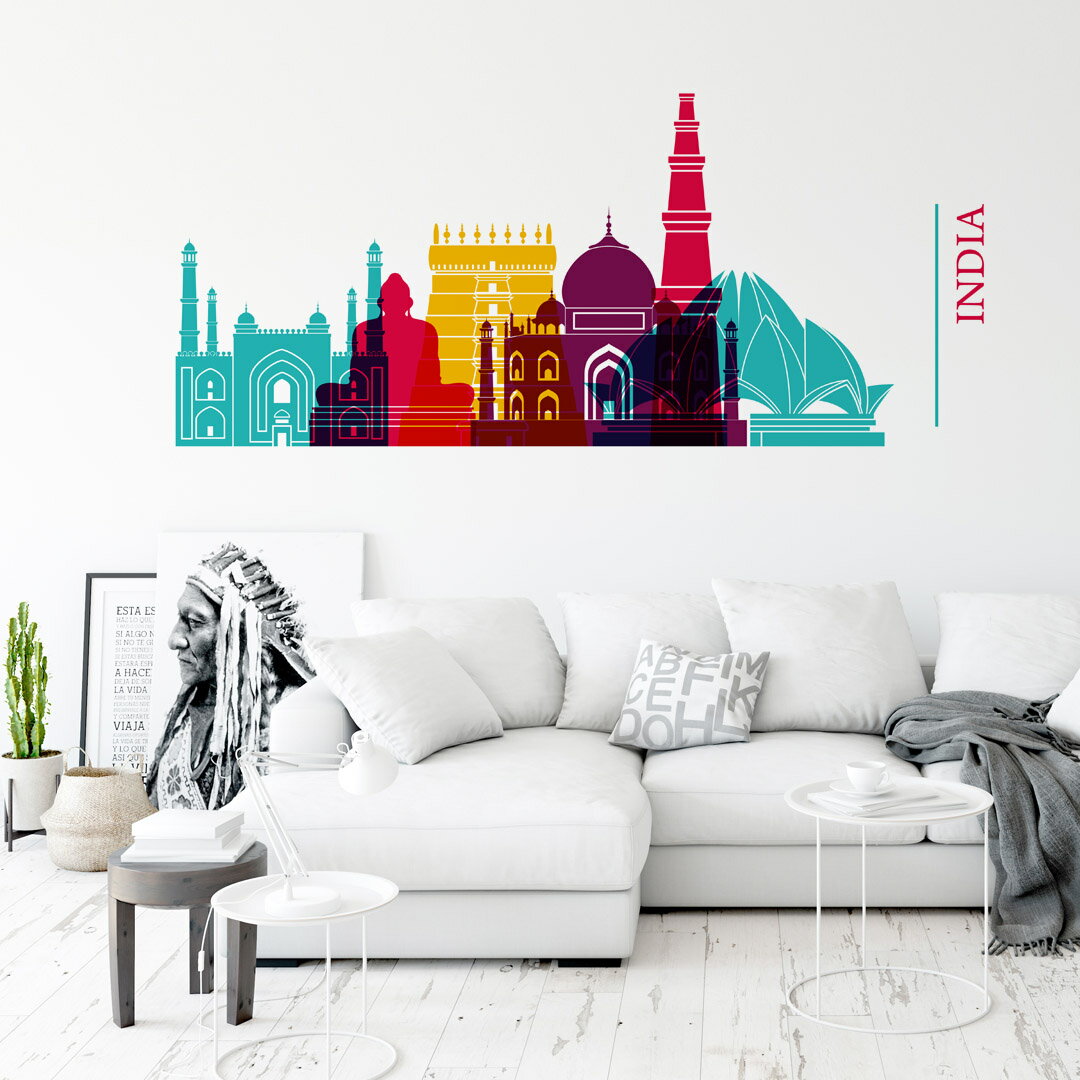 世界の建物☆ シール式ウォールステッカー 歴史的 建造物 建築物 観光 600×1350mm Lsize INDIA インド　..