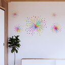 夏☆シール式ウォールステッカー summer 夏休み 祭り ひまわり 海 太陽 飾り Lsize 590×1327mm 花火 祭り 032435