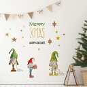 3sizeから選べる！クリスマスウォールステッカー Christmas Xmas 飾り 590×1327mm 390×877mm 190×427mm xmas DIY サンタ 小人 かわいい　033890 intelli23