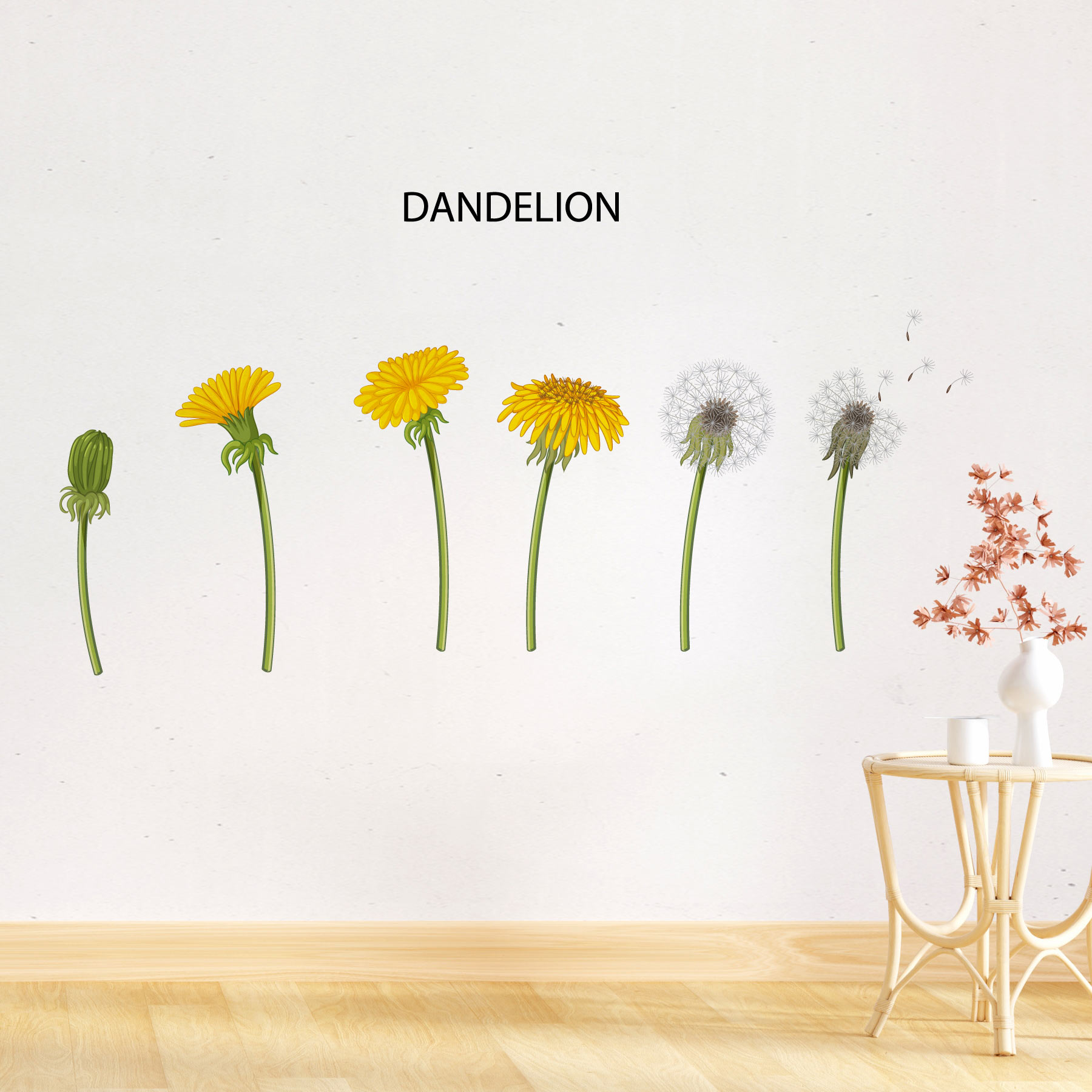 3sizeから選べる！春の花☆シール式ウォールステッカー spring 入園 入学 卒園 卒業 190×427mm 390×877m..