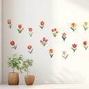 3sizeから選べる!春の花☆シール式ウォールステッカー spring 入園 入学 卒園 卒業 190×427mm 390×877mm 590×1327mm Ssize Msize Lsize 春 花 チューリップ 035925