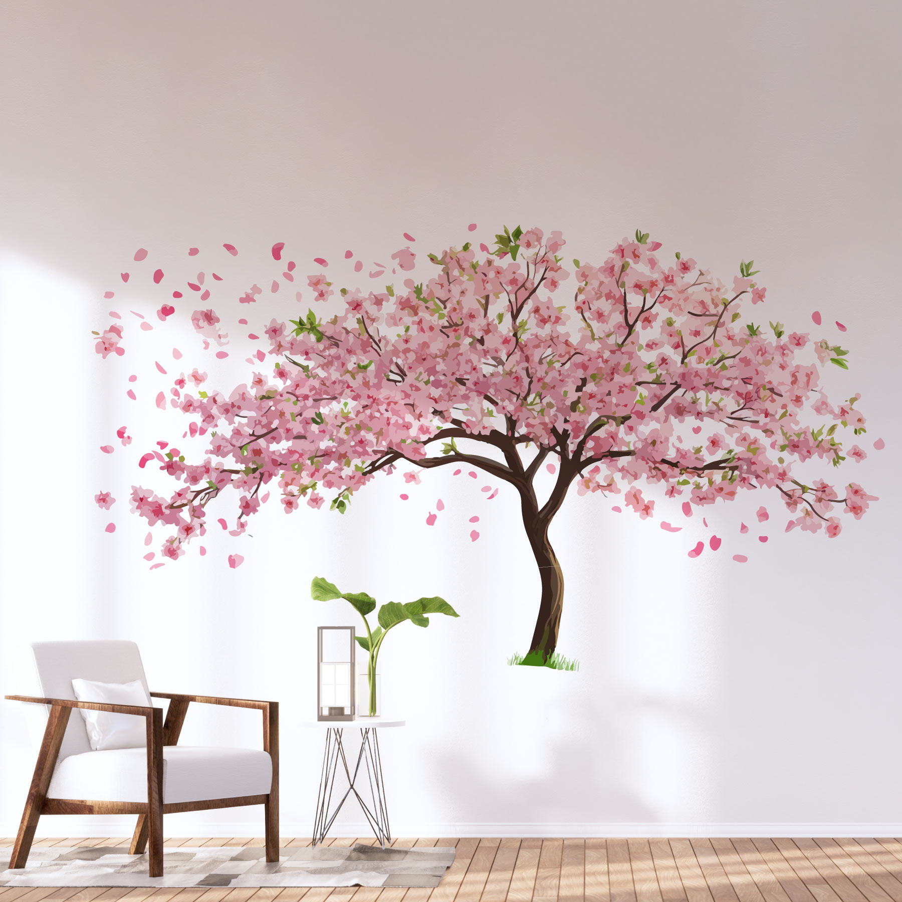 3sizeから選べる！春の花☆シール式ウォールステッカー spring 入園 入学 卒園 卒業 190×427mm 390×877m..