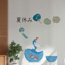 3sizeから選べる!夏 summer☆シール式ウォールステッカー 190×427mm 390×877mm 590×1327mm Ssize Msize Lsize 夏休み 海 祭り 夏祭り 祭り 036252
