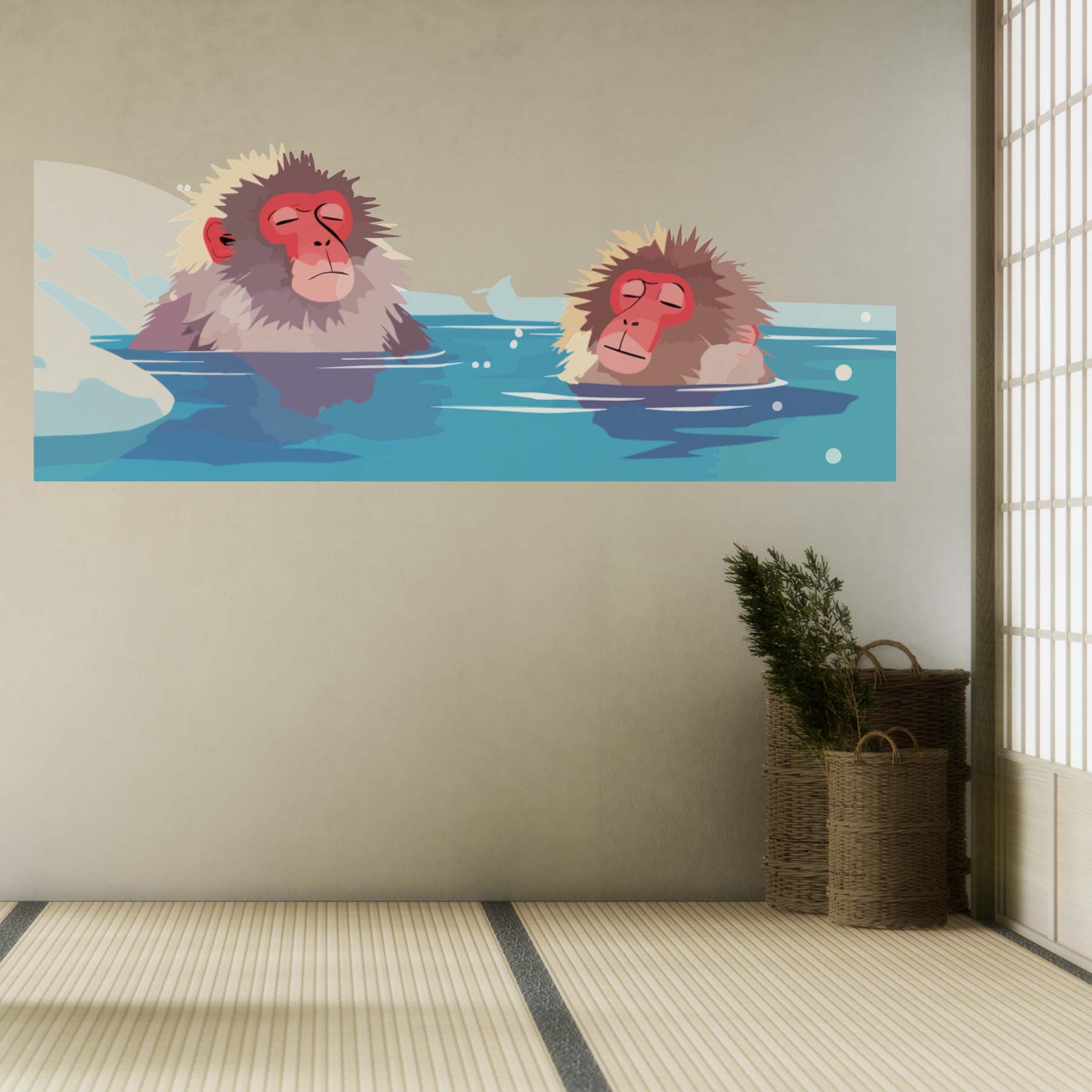 3sizeから選べる！冬のウォールステッカー winter 雪 結晶　雪だるま スキー そり かわいい 590×1327mm..