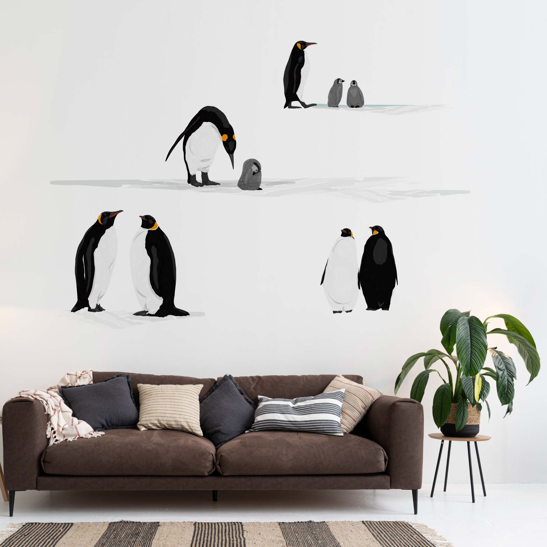 3sizeから選べる！冬のウォールステッカー winter 雪 結晶　雪だるま スキー そり かわいい 590×1327mm..