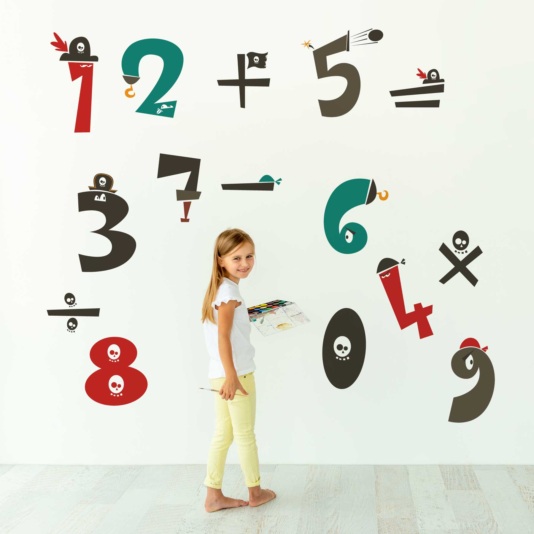 3sizeから選べる！知育☆シール式ウォールステッカー 190×427mm 390×877mm 590×1327mm Ssize Msize Lsiz..