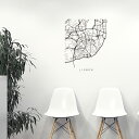 世界の都市MAP☆シール式ウォールステッカー 60×60cm wall sticker 地図 ストリートマップ street map world city都市地図 世界地図 050142 Lisbon, Portugal