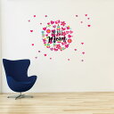 母の日☆ シール式ウォールステッカー ウォールステッカー 飾り 60×60cm 壁紙 mothers day カーネーション 花 プレゼント剥がせる カッティン...