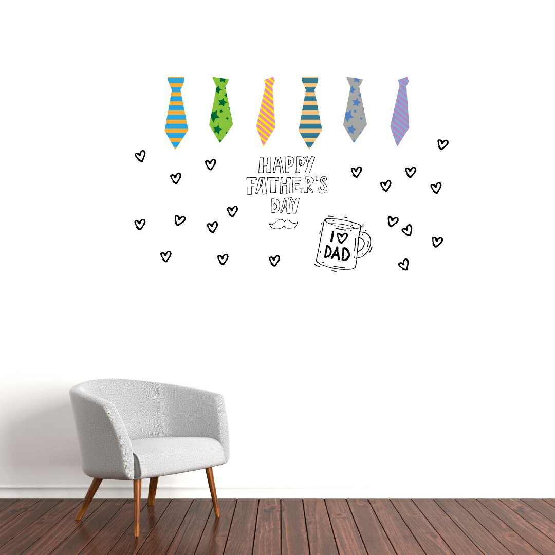 父の日☆ シール式ウォールステッカー ウォールステッカー 飾り 60×60cm easter 壁紙 Father s Day 花 プレゼント dad パパ 親父 お父さん 剥がせる カッティングシート wall sticker 雑貨 DIY ウォールステッカー 016268