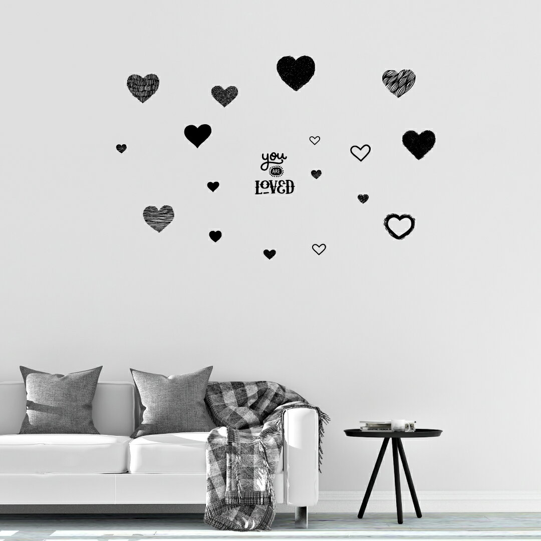 バレンタイン☆ シール式ウォールステッカー バレンタイン ウォールステッカー 飾り 60×60cm シール式 装飾 Valentine チョコ ハート love 壁紙 はがせる 剥がせる カッティングシート wall sticker 雑貨 DIY