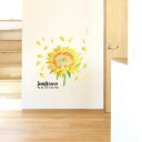 夏☆シール式ウォールステッカー summer 夏休み 祭り ひまわり 海 太陽 SURF 飾り 60×60cm 剥がせる カッティングシート wall sticker 雑貨 ひまわり 花 フラワー 016919