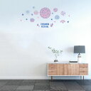 夏☆シール式ウォールステッカー summer 夏休み 祭り ひまわり 海 太陽 飾り 60×60cm 花火 カラフル お祭り 017330