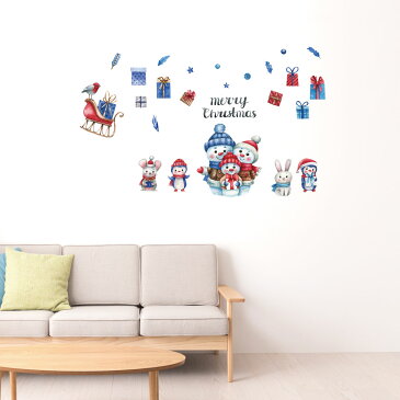 ウォールステッカー クリスマス Christmas Xmas 飾り 60×60cm Msize シール式 装飾 オーナメント ツリー リース xmas Xmas　DIY サンタ パーティー