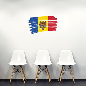 国旗☆シール式ウォールステッカー 60×60cm 世界の国旗 world flag 飾り 壁紙 はがせる 剥がせる カッティングシート wall sticker moldova モルドバ 018510