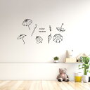 梅雨☆ シール式ウォールステッカー 飾り 390×877mm 雨 rainy day rainy season アジサイ 紫陽花 アジサイ 傘 雨 傘 雨の日 ...