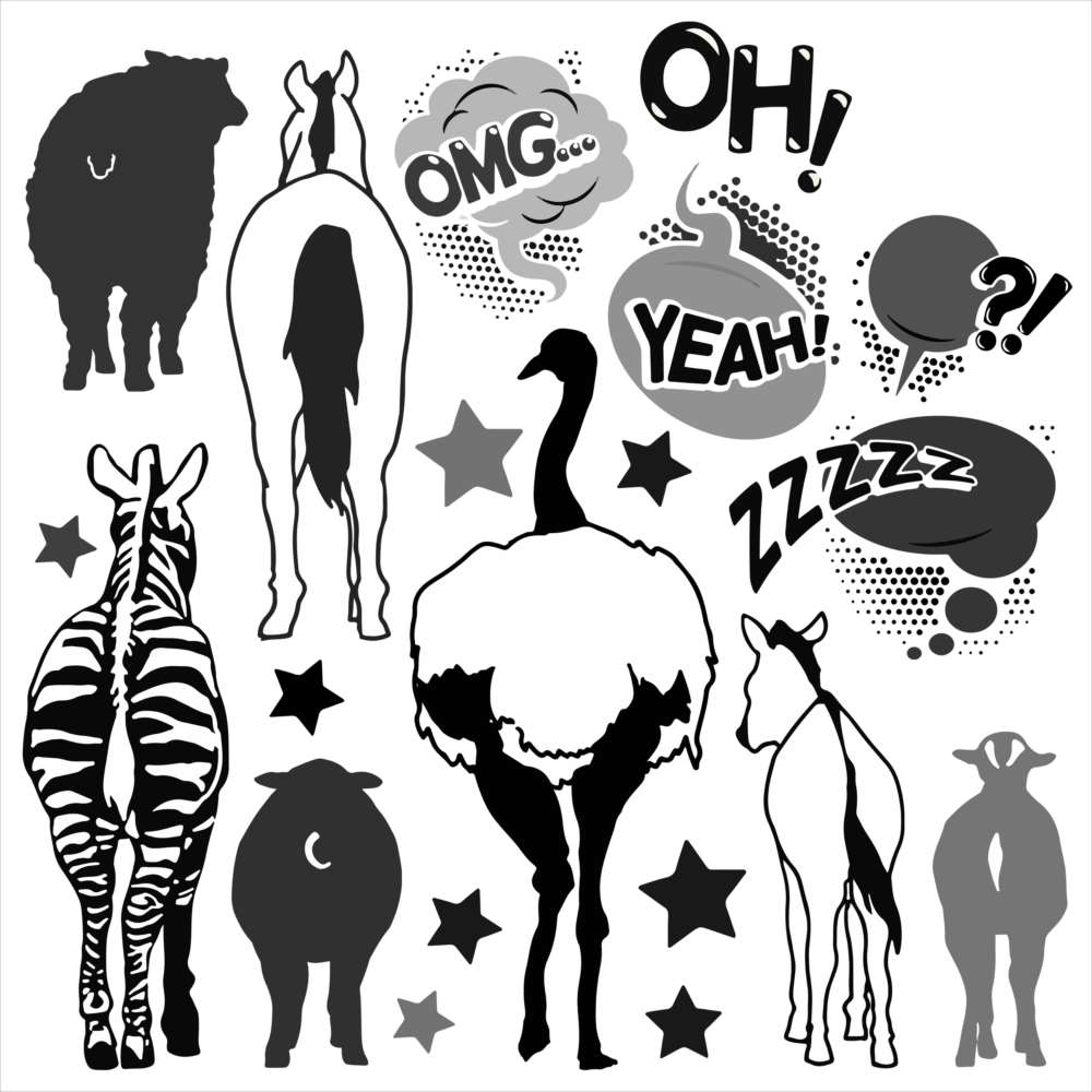 陸の生物☆シール式ウォールステッカー 動物 animal 鳥 きりん ぞう 犬 猫 飾り 30×30cm 剥がせる カッティングシート wall sticker 雑貨 013035 ウォールステッカー