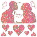 母の日☆ シール式ウォールステッカー ウォールステッカー 飾り 30×30cm 壁紙 mothers day カーネーション 花 プレゼント剥がせる カッティン...
