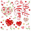 母の日☆ シール式ウォールステッカー ウォールステッカー 飾り 30×30cm 壁紙 mothers day カーネーション 花 プレゼント剥がせる カッティン...