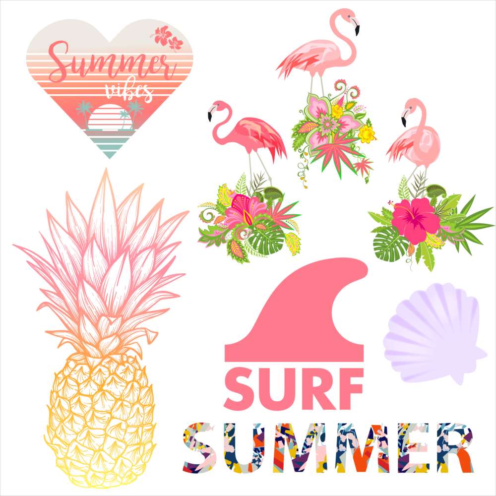 楽天kabeコレ夏☆シール式ウォールステッカー summer 夏休み 祭り ひまわり 海 太陽 SURF 飾り 30×30cm 剥がせる カッティングシート wall sticker 雑貨 016547