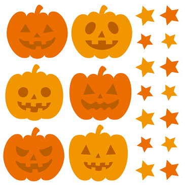 ハロウィン☆シール式ウォールステッカー halloween　ハロウィーン かぼちゃ おばけ ランタン パーティ 文字 魔女 かわいい おしゃれ 大人 trick or treat ハロウィーン お菓子 30×30cm 016602