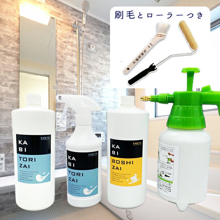 カビ屋特別セット a (浴室 キッチン トイレ 水回り専用)カビ取りスプレー カビ防止スプレー カビ予防 カビ防止 カビ対策 業務用 お風呂 浴室 部屋 洗面所 SET 部屋 風呂 強力 ジェル 風呂掃除 洗剤 カビ 床 排水溝 掃除 防カビ カビとり プロ用のサムネイル