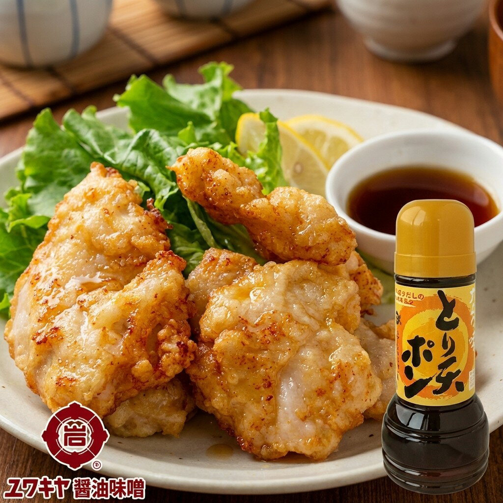 鶏ガラだしのつゆポン 大分の味 とり天ポン 280ml ユワキヤ醤油 ぽん酢 鶏ポン 調...
