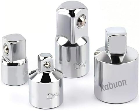用途: 差込角の異なるソケットとハンドルを接続するアダプターです。仕様: - 凹6.35mm×凸9.5mm- 凹9.5mm×凸6.35mm- 凹9.5mm×凸12.7mm- 凹12.7mm×凸9.5mm材質: クロームバナジューム鋼（クロムメッキ）重量: 134g用途: 差込角の異なるソケットとハンドルを接続するアダプターです。仕様: - 凹6.35mm×凸9.5mm- 凹9.5mm×凸6.35mm- 凹9.5mm×凸12.7mm- 凹12.7mm×凸9.5mm材質: クロームバナジューム鋼（クロムメッキ）重量: 134g
