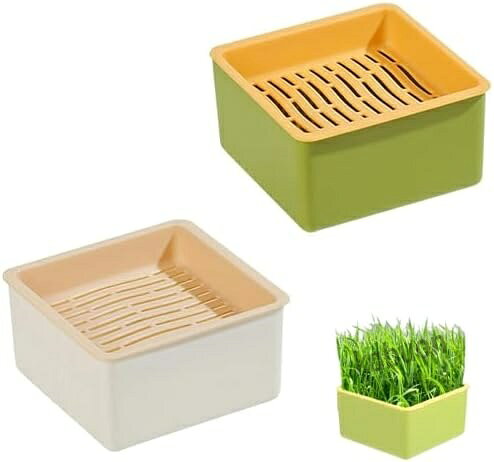 サイズ：8.3*8*4.4cm。 セット内容：2個入り。 素材：高品質ABS製で耐久性に優れ、長く安心して使用できます。 簡単栽培：土を使わず、水を注ぐだけで、初心者でも手軽に育てられます。 お手入れ楽々：二重層構造により、水替えや掃除が簡単で、衛生的に使用可能です。 多用途活用：猫草だけでなく、小麦若葉や豆類などの発芽栽培にも対応しています。サイズ：8.3*8*4.4cm。 セット内容：2個入り。 素材：高品質ABS製で耐久性に優れ、長く安心して使用できます。 簡単栽培：土を使わず、水を注ぐだけで、初心者でも手軽に育てられます。 お手入れ楽々：二重層構造により、水替えや掃除が簡単で、衛生的に使用可能です。 多用途活用：猫草だけでなく、小麦若葉や豆類などの発芽栽培にも対応しています。
