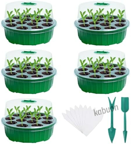 【耐久性があり再利用可能】 この育苗ポットは高品質のプラスチックで作られており、長期間使用でき、再利用も可能です。 各播種穴のサイズは直径4cm、深さ5.5cmで、十分な間隔があるため、種子の密集を防ぎ、より狭いスペースで多くの苗を育てることができます。 【調節可能な通気孔】 育苗トレーの上部には調節可能な通気孔があり、上部のカバーを回転させて湿度と温度を簡単に調節できます。 水分の蒸発を減らし、発芽プロセスを制御し、苗の生存率を向上させます。 【底部排水穴の設計】 この育苗箱の底には排水穴があり、余分な水を排出して適切な水分レベルを維持し、根の循環を効果的に促進します。 これにより、種子がよく成長するのを助けます。 【透明なカバーで移動も簡単】 この種まきハウスの透明なカバーにより、植物の成長を確認するのが便利で、丸い形状により、好きな場所に簡単に移動できます。 【幅広い用途】 種まき器は、小さな種子、多肉植物、ジャガイモ、トマト、花、ハーブ、野菜などの植物の栽培に最適です。 自宅、農場、バルコニーなどで使用できます。【耐久性があり再利用可能】 この育苗ポットは高品質のプラスチックで作られており、長期間使用でき、再利用も可能です。 各播種穴のサイズは直径4cm、深さ5.5cmで、十分な間隔があるため、種子の密集を防ぎ、より狭いスペースで多くの苗を育てることができます。 【調節可能な通気孔】 育苗トレーの上部には調節可能な通気孔があり、上部のカバーを回転させて湿度と温度を簡単に調節できます。 水分の蒸発を減らし、発芽プロセスを制御し、苗の生存率を向上させます。 【底部排水穴の設計】 この育苗箱の底には排水穴があり、余分な水を排出して適切な水分レベルを維持し、根の循環を効果的に促進します。 これにより、種子がよく成長するのを助けます。 【透明なカバーで移動も簡単】 この種まきハウスの透明なカバーにより、植物の成長を確認するのが便利で、丸い形状により、好きな場所に簡単に移動できます。 【幅広い用途】 種まき器は、小さな種子、多肉植物、ジャガイモ、トマト、花、ハーブ、野菜などの植物の栽培に最適です。 自宅、農場、バルコニーなどで使用できます。