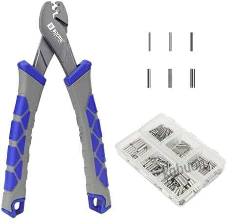 ハンドプレッサー シングルスリーブ専用 圧着工具 圧着能力 φ0.1φ1.5mm 300pcsスリーブ付き
