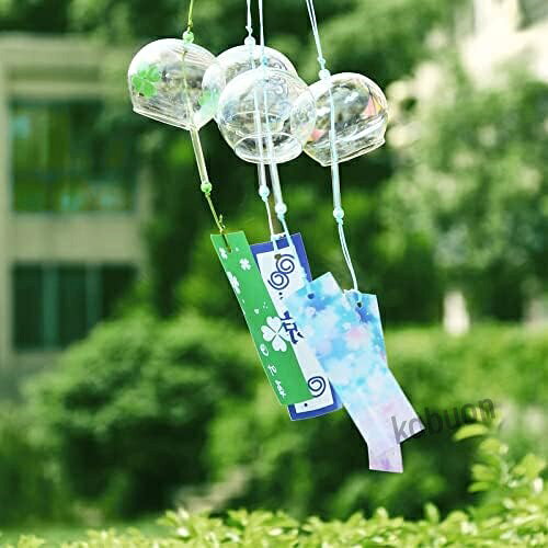 風鈴 夏の風物詩 ウィンドチャイム ガラス風鈴 手作り おしゃれ 可愛い ぶら下げ風鈴 4個セット kabuon-10008007 かぶおん サンプル画像2