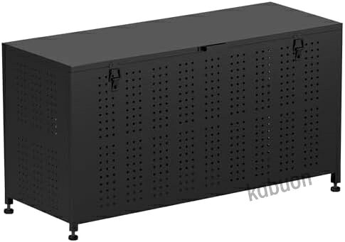 【商品仕様】 本体サイズ(約)：幅115×奥行50×高さ68cm 重量(約)：22kg 容量(約)：390L 材質：炭素鋼製(炭素スチール) 【カラスや野良猫対策】 蓋つきのカゴなので、カラスや野良猫による被害防止に役立ちます。 フック式の留め具があり、突風や台風などで蓋が勝手に開かず、野生動物に荒らされる心配がありません。 一日置きっぱなしでも安心して出かけられます。 【優れた機能】 蓋以外の面はすべて通気孔があり、風通しが良く、臭いを効率的に消します。 持ちやすい取っ手が付いているため、片手で蓋を簡単に開閉でき、スムーズにゴミを捨てられます。 アジャスター付きで、場所に応じて足の高さを調整でき、適度に水浸しに遭うことがありません。 【防錆防腐食】 三層の防錆防腐食工程で処理されており、耐久性と耐候性が向上しています。 日差しの劣化に強く、雨水に濡れても錆びにくく、どんな天候にも対応できます。 長年使用しても錆が生じません。 【工具不要! 約2分で組立完成】 サイドフレームを繋ぐ際はフックを誘導穴に差し込むだけで、ネジや工具を使わずに組立が可能です。 組立に不慣れな方でも安心です。【商品仕様】 本体サイズ(約)：幅115×奥行50×高さ68cm 重量(約)：22kg 容量(約)：390L 材質：炭素鋼製(炭素スチール) 【カラスや野良猫対策】 蓋つきのカゴなので、カラスや野良猫による被害防止に役立ちます。 フック式の留め具があり、突風や台風などで蓋が勝手に開かず、野生動物に荒らされる心配がありません。 一日置きっぱなしでも安心して出かけられます。 【優れた機能】 蓋以外の面はすべて通気孔があり、風通しが良く、臭いを効率的に消します。 持ちやすい取っ手が付いているため、片手で蓋を簡単に開閉でき、スムーズにゴミを捨てられます。 アジャスター付きで、場所に応じて足の高さを調整でき、適度に水浸しに遭うことがありません。 【防錆防腐食】 三層の防錆防腐食工程で処理されており、耐久性と耐候性が向上しています。 日差しの劣化に強く、雨水に濡れても錆びにくく、どんな天候にも対応できます。 長年使用しても錆が生じません。 【工具不要! 約2分で組立完成】 サイドフレームを繋ぐ際はフックを誘導穴に差し込むだけで、ネジや工具を使わずに組立が可能です。 組立に不慣れな方でも安心です。