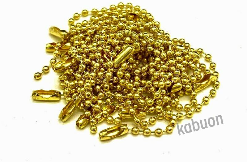 ビーズチェーン 約150本入り DIY ハンドメイド アクセサリーパーツ ゴールド 1.8mm×12cm