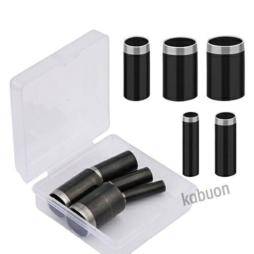 ハトメパンチ レザークラフト 穴あけポンチ 5個セット 合金スチール 工具 丸型 ベルト穴あけ器具 クリアケース付