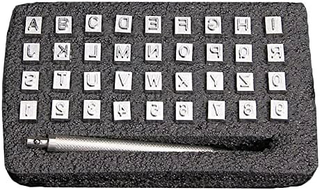 打刻印 アルファベット 工具 刻印セット ポンチ キット レザークラフト用 手作り DIY 革製品 数字 英字 36点セット 6.5mm
