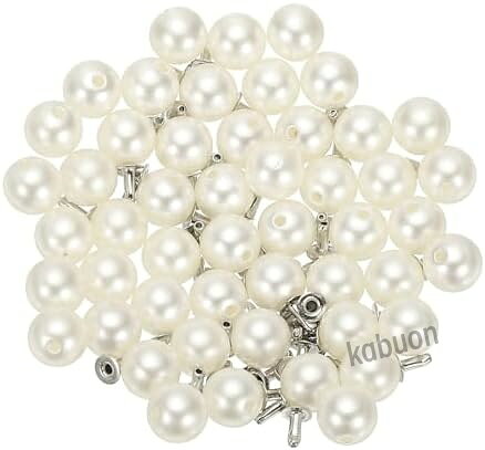 素材：ABS フェイクパールリベットサイズ：8mm / 0.31" スタッズピンサイズ：1.5mm×5mm パッケージリスト：50セットのフェイクパールスタッズとリベット 利点：フェイクパールリベットはABS製で、錆びにくく、耐久性があり、退色しません。丸くて滑らかで、平らでバリがなく、革に傷をつけることはありません。 パールリベットは、ベルト、ハンドバッグ、靴、犬の首輪、ジャケット、服、財布、革工芸、帽子、スカートなどのDIYプロジェクトに広く使用されています。日常に便利なアクセサリーです。 取扱説明：生地に穴を開け、ベースとパールを一緒に押します。装飾用または衣服のボタンとして使用できます。 注意：人工パールの穴はリベットヘッドよりも小さく、手で押すのが難しい場合があります。その際は工具を使用してください。小さな穴の設計により、接続がより締まり、外れません。素材：ABS フェイクパールリベットサイズ：8mm / 0.31" スタッズピンサイズ：1.5mm×5mm パッケージリスト：50セットのフェイクパールスタッズとリベット 利点：フェイクパールリベットはABS製で、錆びにくく、耐久性があり、退色しません。丸くて滑らかで、平らでバリがなく、革に傷をつけることはありません。 パールリベットは、ベルト、ハンドバッグ、靴、犬の首輪、ジャケット、服、財布、革工芸、帽子、スカートなどのDIYプロジェクトに広く使用されています。日常に便利なアクセサリーです。 取扱説明：生地に穴を開け、ベースとパールを一緒に押します。装飾用または衣服のボタンとして使用できます。 注意：人工パールの穴はリベットヘッドよりも小さく、手で押すのが難しい場合があります。その際は工具を使用してください。小さな穴の設計により、接続がより締まり、外れません。