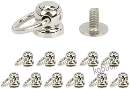 パッケージ内容：ネジ式（360度回転）12セット入り シルバー サイズ：設置面台座幅約9.8mm 高さ約10mm 丸カン内径約10.5mm ネジ全長約6.5mm ネジ幅約3mm 高品質：高品質の亜鉛合金で作られ、耐久性が高いです。 多層電気めっきの仕上げで、褪色しにくいです。 幅広い応用：この留め具は360度回転可動式なので、チェーンがねじれる心配がありません。 スマホ、工芸、財布、バッグ、レザークラフト、革に適しており、 簡単に理想的なDIY工芸を作り、工芸品に装飾を追加したり、バッグを修理するために使用できます。パッケージ内容：ネジ式（360度回転）12セット入り シルバー サイズ：設置面台座幅約9.8mm 高さ約10mm 丸カン内径約10.5mm ネジ全長約6.5mm ネジ幅約3mm 高品質：高品質の亜鉛合金で作られ、耐久性が高いです。 多層電気めっきの仕上げで、褪色しにくいです。 幅広い応用：この留め具は360度回転可動式なので、チェーンがねじれる心配がありません。 スマホ、工芸、財布、バッグ、レザークラフト、革に適しており、 簡単に理想的なDIY工芸を作り、工芸品に装飾を追加したり、バッグを修理するために使用できます。