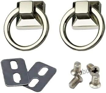 持ち手金具 2個セット ショルダーストラップ 留め具 レザークラフト 手芸 金具 パーツ 内径18mm (シルバー)