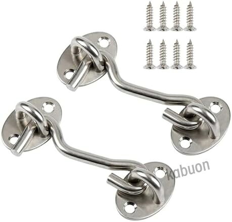 【製品仕様】 ドアラッチ2個、ネジ8個。 色：シルバー。 サイズ：約10 cm × 3.9 cm。 材質：ステンレス鋼。 【適用範囲】 窓、障子、引き出し、車庫、スライドドア、スライド式倉庫、押入れ、ブラインド、キャビネットなどに適用します。 【ステンレス材料】 高品質のステンレス材料を採用し、堅牢で錆びにくく、耐久性があり、破損や変形がありません。 【使い勝手】 ドアロックのフック部分をドアの穴にかけるだけで、非常に使いやすく、操作が簡単です。 180°スライドロック構造で、ドアや窓の安全を支援します。 【取付】 ネジ固定型で、フックとアイロックで構成されています。 木材などの平面に取り付けるためのネジが付属しており、ドアロックはドアの穴にフック部分を掛けるだけで取り付け可能です。【製品仕様】 ドアラッチ2個、ネジ8個。 色：シルバー。 サイズ：約10 cm × 3.9 cm。 材質：ステンレス鋼。 【適用範囲】 窓、障子、引き出し、車庫、スライドドア、スライド式倉庫、押入れ、ブラインド、キャビネットなどに適用します。 【ステンレス材料】 高品質のステンレス材料を採用し、堅牢で錆びにくく、耐久性があり、破損や変形がありません。 【使い勝手】 ドアロックのフック部分をドアの穴にかけるだけで、非常に使いやすく、操作が簡単です。 180°スライドロック構造で、ドアや窓の安全を支援します。 【取付】 ネジ固定型で、フックとアイロックで構成されています。 木材などの平面に取り付けるためのネジが付属しており、ドアロックはドアの穴にフック部分を掛けるだけで取り付け可能です。